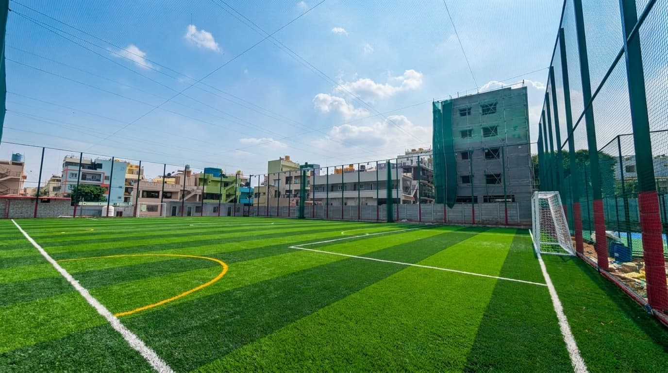 Floodlit 5-a-side football turf at Goal Poachers, Bengaluru
